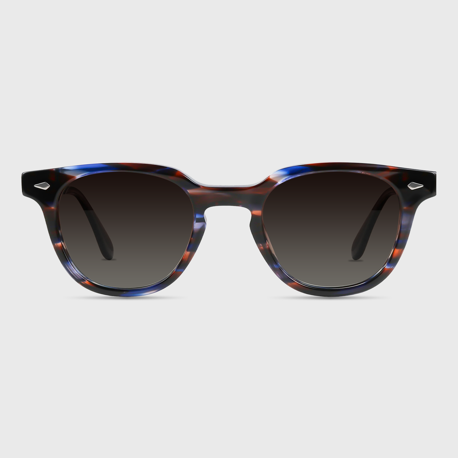 Round Tortoiseshell Sunglasses with Blue Case Tortoiseshell Aviator Sunglasses Blue Lens - URBANE MUSE  main image 4