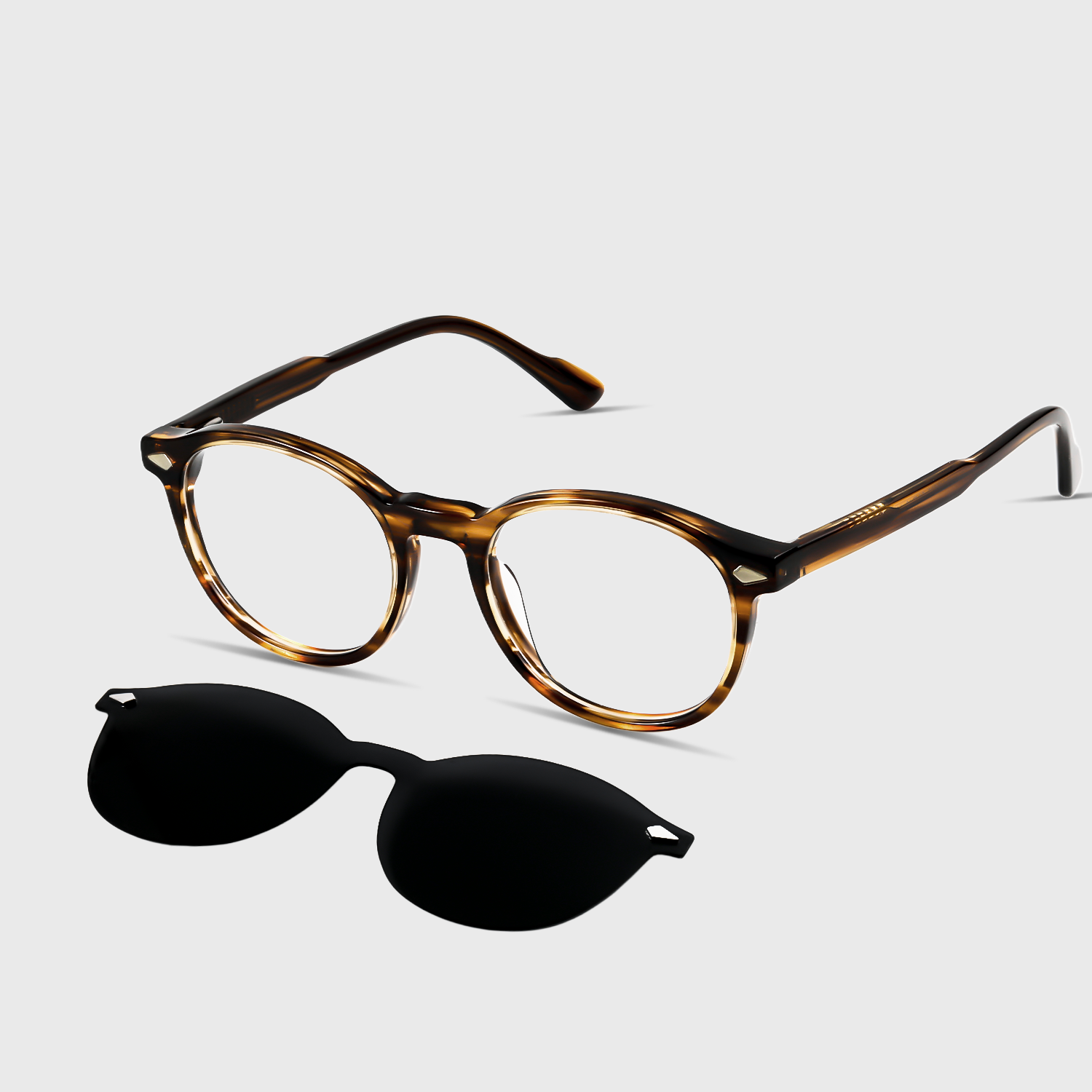 dialogue goggles Brown Gradient Progressive magnetic clip on Glasses